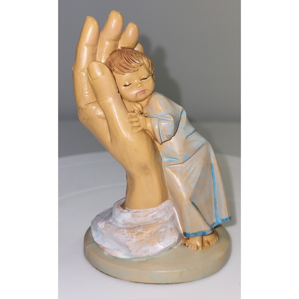 Fontanini Figurine Sleeping Baby in Hand 1987 E Simonelli Italy 136 Vintage
